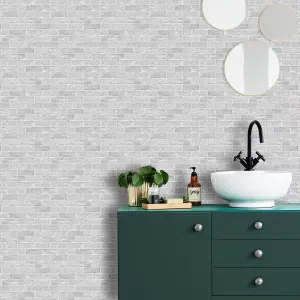 Contour Tiled Grey Washable Wallpaper