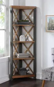 Urban Elegance - Reclaimed Large Corner Bookcase