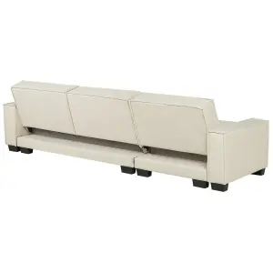 Corner Sofa ROMEDAL Beige Fabric Right Hand