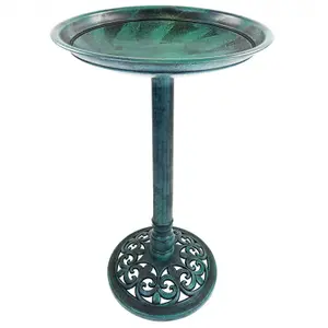 Oypla Traditional Ornamental Garden Pedestal Bird Bath Outdoor Water