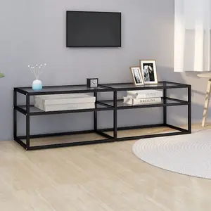 Berkfield TV Cabinet Transparent 140x40x40.5 cm Tempered Glass