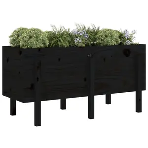 Berkfield Garden Raised Bed Black 121x50x57 cm Solid Wood Pine