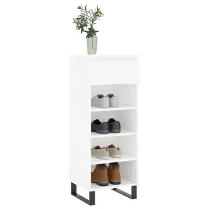 Berkfield Shoe Cabinet White 40x36x105 cm Engineered Wood