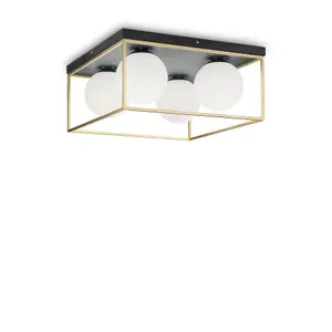 Luminosa Lingotto 4 Light Globe Ceiling Light Antique Brass