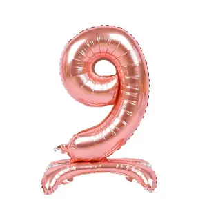 Realmax Standing Number 9 Foil Balloon Rose Gold (One Size)