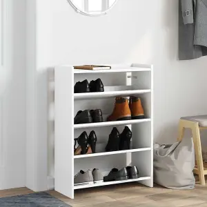 Berkfield Shoe Rack White 80x25x61.5 cm Engineered Wood