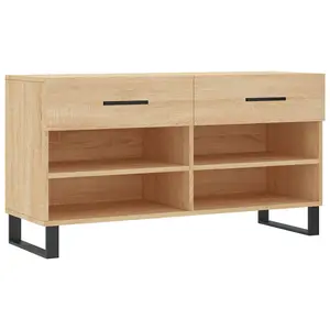 Berkfield Shoe Bench Sonoma Oak 102x35x55 cm Engineered Wood