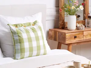 Throw Cushion TAMNINE 45 x 45 cm Checked Light Green