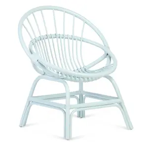 Moon Chair Indoor Rattan in Blue (H)84cm x (W)75cm x (D)63cm