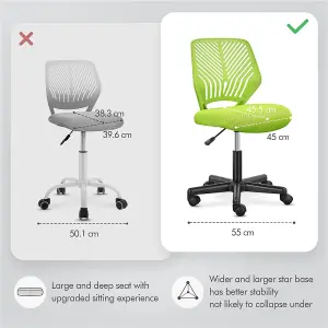 Yaheetech Ergonomic Armless Mesh Office Chair - Green