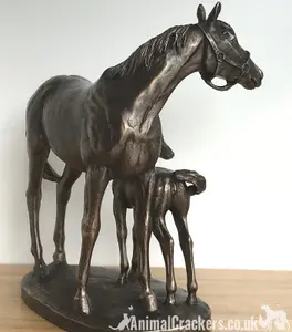 Horse and Foal figurine in solid cold cast bronze designed by David Geenty