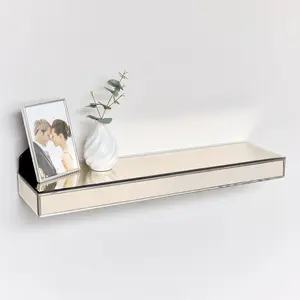 Melody Maison Champagne Mirrored Floating Wall Shelf