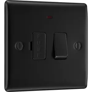 BG Nexus Metal Switched Fused Connection Unit with LED, Matt Black