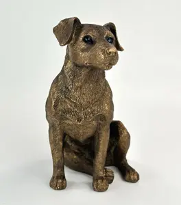 Jack Russell figurine from the Leonardo Reflections Bronzed range, gift boxed.