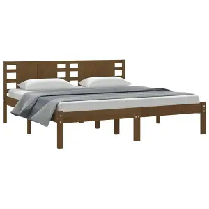 Berkfield Bed Frame Honey Brown Solid Wood Pine 200x200 cm