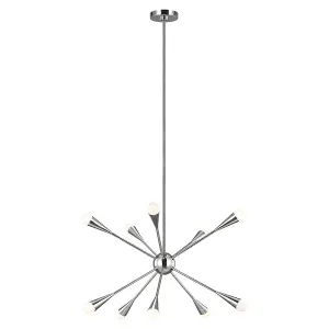 Elstead Jax 10 Light Chandelier, Polished Nickel, G9