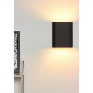 Lucide Ovalis Modern Up Down Wall Light - 2xE14 - Black