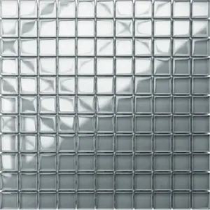 Glass mosaic on mesh for bathroom or kitchen 300mm x 300mm - Pure Grey