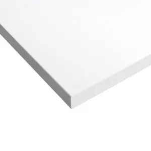 GoodHome Marloes Gloss White Chipboard Worktop (T) 2.8cm x (L) 120cm x (W) 45.2cm