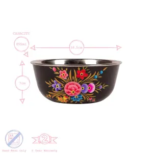 BillyCan - Picnic Bowl - 16.5cm  - Carbon Pansy