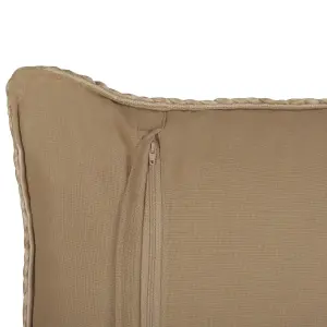 Set of 2 Cushions ELLIOTTIA Jute 45 x 45 cm Solid Beige