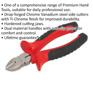 160mm Side Cutter Pliers - Hardened 18mm Cutting Jaws - Drop Forged Steel