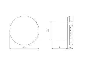 Silent Round Bathroom Extractor Fan 125mm / 5" with Timer