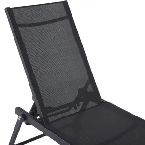 Sun Lounger Metal Black PORTOFINO