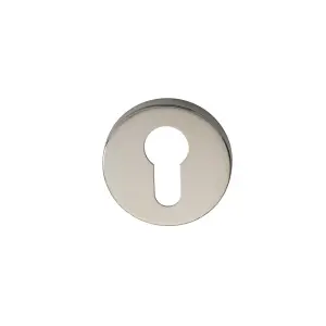 52mm Euro Profile Round Escutcheon Concealed Fix Bright Stainless Steel