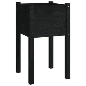 Berkfield Garden Planters 2 pcs Black 40x40x70 cm Solid Pinewood