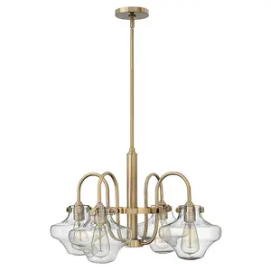 Elstead Congress Multi Arm Chandelier Brushed Caramel Finish, E27