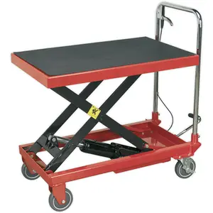 Heavy Duty Hydraulic Platform Truck with 300kg Capacity and Safety Release Feature