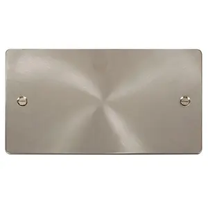 Flat Plate Satin / Brushed Chrome 2 Gang Blank Plate - SE Home