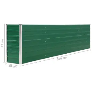 Berkfield Raised Garden Bed 320x40x77 cm Galvanised Steel Green