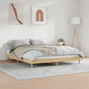 Berkfield Bed Frame Sonoma Oak 200x200 cm Engineered Wood