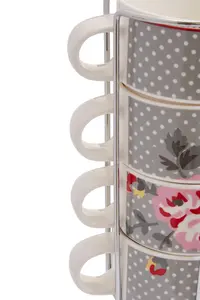 Maison by Premier Set Of Four Stackable Pippa Mugs