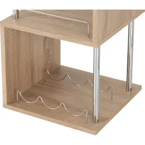 Abelone Bar with Wine Storage Light Oak