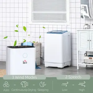 HOMCOM 16L/Day Portable Quiet Dehumidifier for Home, Electric Air De-Humidifier