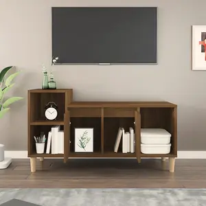 Berkfield TV Cabinet Brown Oak 100x35x55 cm Engineered Wood