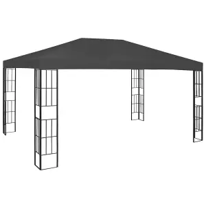 Berkfield Gazebo with LED String Lights 3x4 m Anthracite