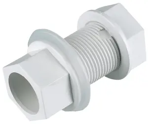 FloPlast Solvent weld Straight Waste Tank connector, (Dia)21.5mm