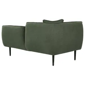 Left Hand Boucle Chaise Lounge Dark Green CHEVANNES