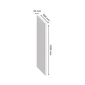 Grey Oak effect Semi edged Furniture panel, (L)2.5m (W)500mm (T)18mm