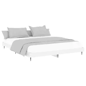 Berkfield Bed Frame High Gloss White 150x200 cm 5FT King Size Engineered Wood