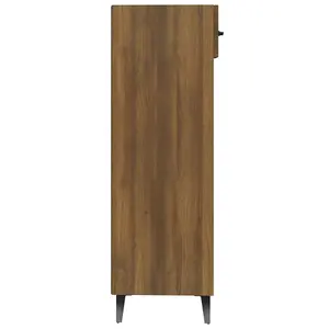 Berkfield Shoe Cabinet Brown Oak 30x35x105 cm Engineered Wood