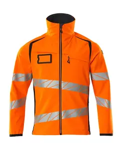 Mascot Accelerate Safe Softshell Jacket (Hi-Vis Orange/Dark Navy)  (Large)