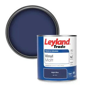 Leyland Trade Vinyl Matt Walls & Ceilings Emulsion Paint Night Blue (RAL 5022) 1L