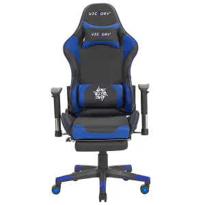 Gaming Chair Faux Leather Blue VICTORY