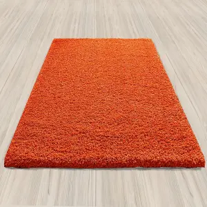 Luxurious Shaggy Rugs Soft Extra Thick Area Rugs Heavy 5cm Dense Pile for Living Room Bedroom Hallway (Orange, 80 x 150cm)