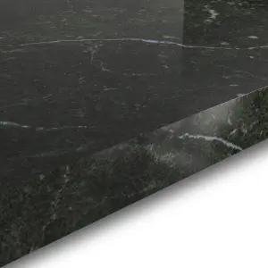 GoodHome 38mm Berberis Gloss Black Granite effect Laminate & particle board Square edge Kitchen Worktop, (L)3000mm